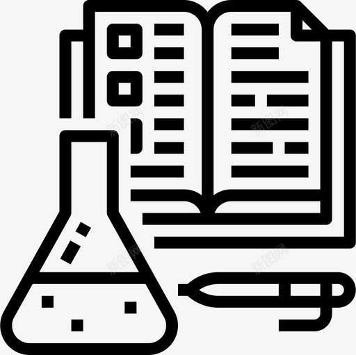 书籍科学105线性图标svg_新图网 https://ixintu.com 书籍 科学 线性