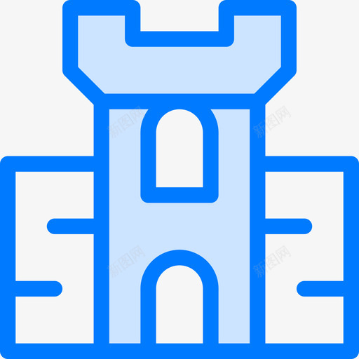 建筑与城市中世纪36蓝色图标svg_新图网 https://ixintu.com 中世纪 城市 建筑 蓝色