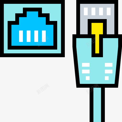 以太网设备41线性彩色图标svg_新图网 https://ixintu.com 以太网 彩色 线性 设备