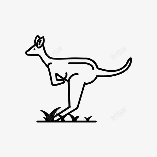 袋鼠澳大利亚跳跃图标svg_新图网 https://ixintu.com 世界各地 口袋 哺乳动物 澳大利亚 袋鼠 跳跃