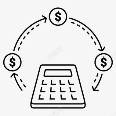 投资回报计算器资金图标图标