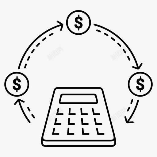 投资回报计算器资金图标svg_新图网 https://ixintu.com 投资回报 投资回报率 计算器 资金