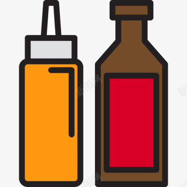 酱汁食品119原色图标图标