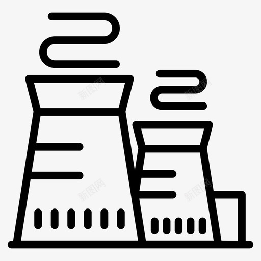 火电厂生态工厂生态制造图标svg_新图网 https://ixintu.com 火电厂 热力工业 生态制造 生态工厂 能源线矢量图标集