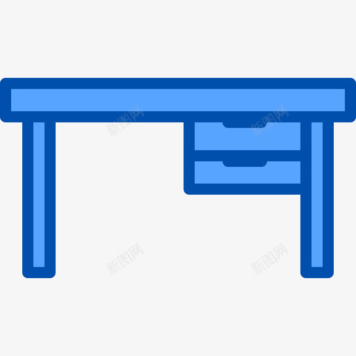 办公桌家具34蓝色图标svg_新图网 https://ixintu.com 办公桌 家具34 蓝色