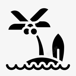 海滩椰岛海滩假日岛屿图标高清图片