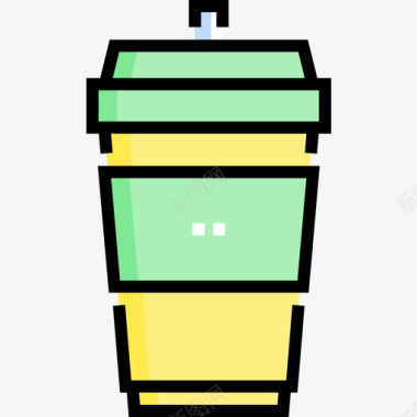 咖啡美国12线性颜色图标图标