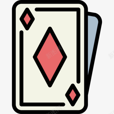 卡片39号赌场线性颜色图标图标