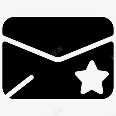 星型电子邮件信封消息图标图标