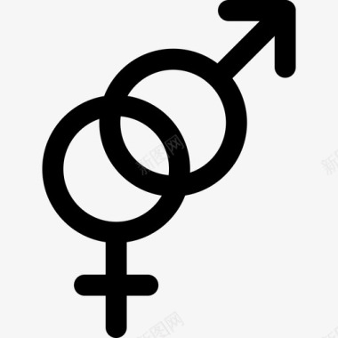 异性恋女性性别图标图标