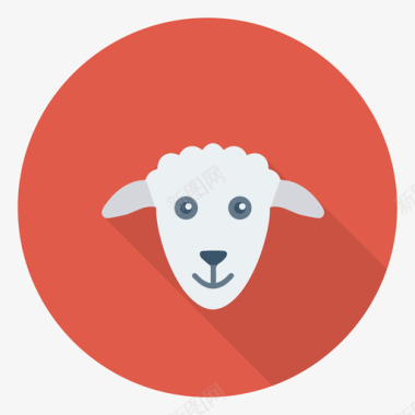 绵羊动物21圆形图标图标