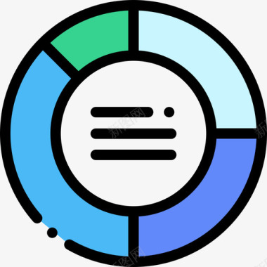 饼图营销138线性颜色图标图标