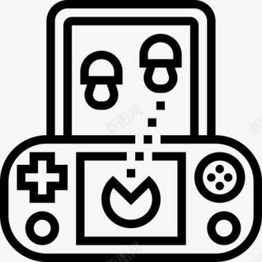 控制器视频游戏15线性图标图标
