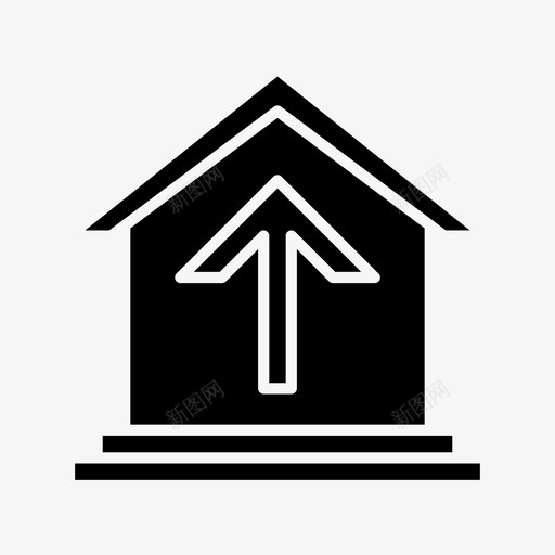 箭头银行向上图标svg_新图网 https://ixintu.com 向上 箭头 金融字形 银行