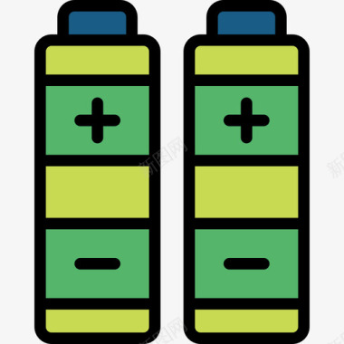 电池能量21线性颜色图标图标