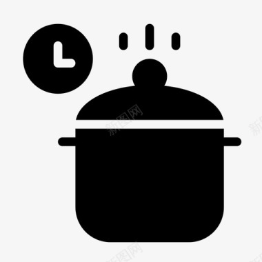 烹饪时间火锅平底锅图标图标