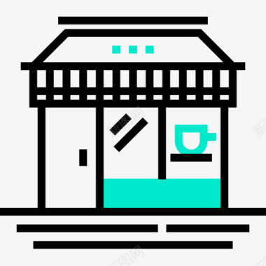咖啡店城市生活29一色图标图标