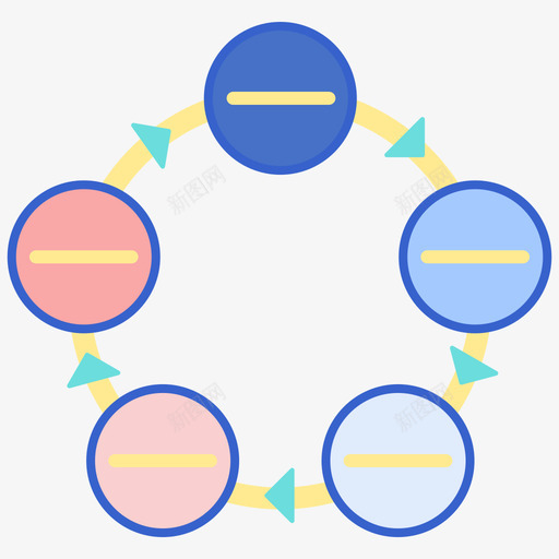 周期信息图6线颜色图标svg_新图网 https://ixintu.com 信息 周期 颜色