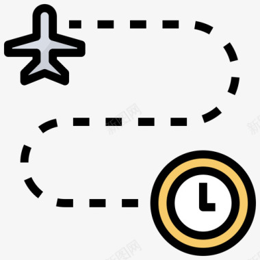 时间机场80线条颜色图标图标