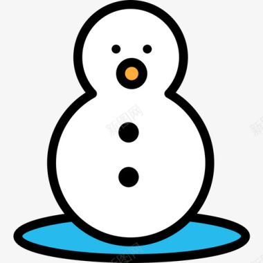 雪人第八季线性颜色图标图标