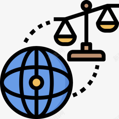 法律法律和正义13线性颜色图标图标