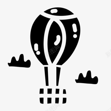 热气球涂鸦飞行图标图标