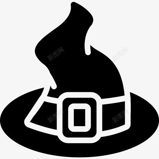 女巫帽帽子2填充图标svg_新图网 https://ixintu.com 填充 女巫 帽子