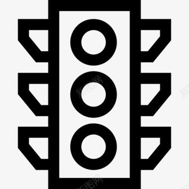 红绿灯交通和驾驶3直线图标图标