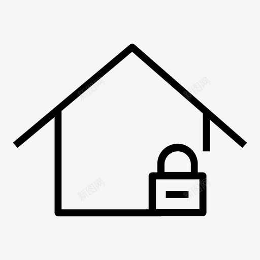 安全属性锁不动产图标svg_新图网 https://ixintu.com 不动产 图标 安全 属性 线图