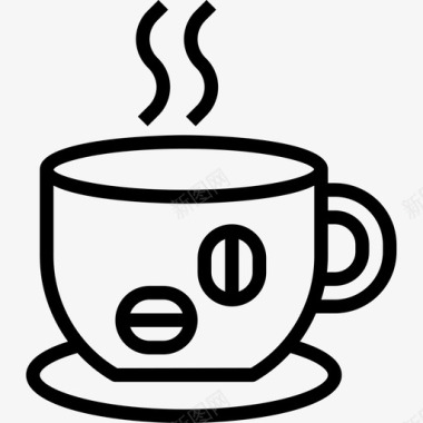 咖啡杯娱乐48线性图标图标