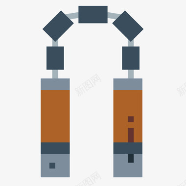 双节棍武器9扁平图标图标