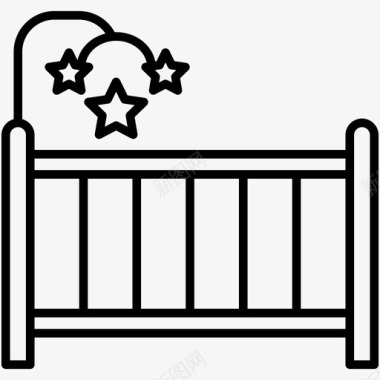 婴儿床婴儿车婴儿摇篮图标图标