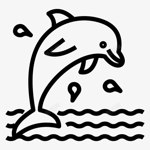 海豚海洋哺乳动物海滩和夏季线标集图标svg_新图网 https://ixintu.com 哺乳动物 图标 夏季 海洋 海滩 海豚