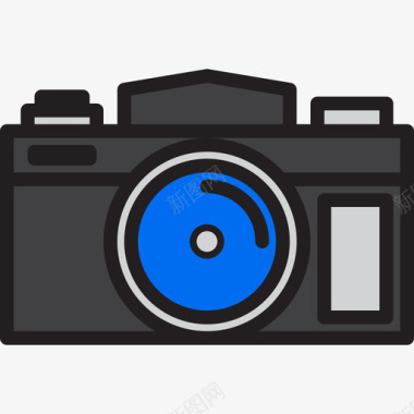 相机复古小工具5线性颜色图标图标