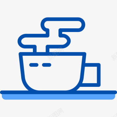 热饮咖啡53蓝色图标图标