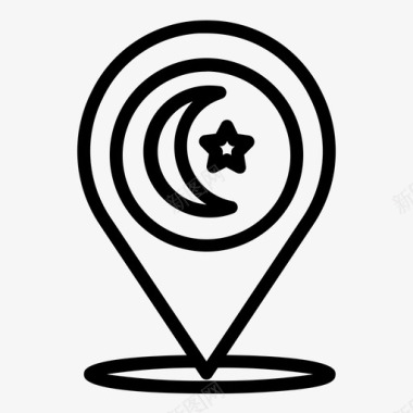 地图伊斯兰教穆斯林图标图标