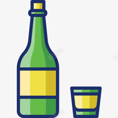 瓶食品饮料7线性颜色图标图标