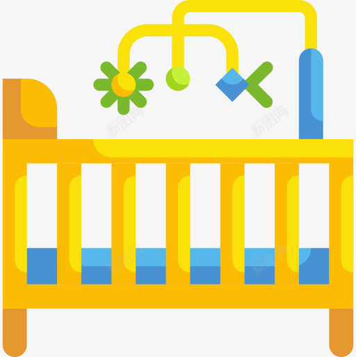 婴儿床家具和家庭用品34扁平图标svg_新图网 https://ixintu.com 婴儿床 家具 家庭用品 扁平