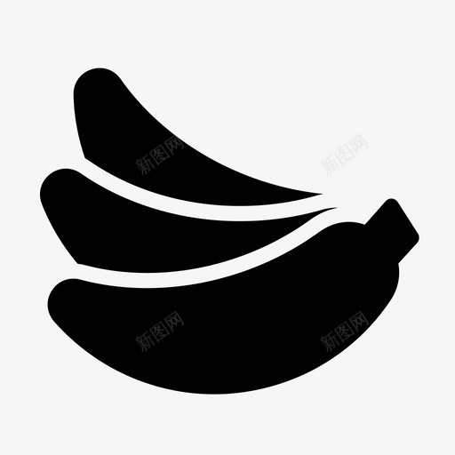 香蕉吃食物图标svg_新图网 https://ixintu.com 健康 图标 字形 水果 食物 香蕉