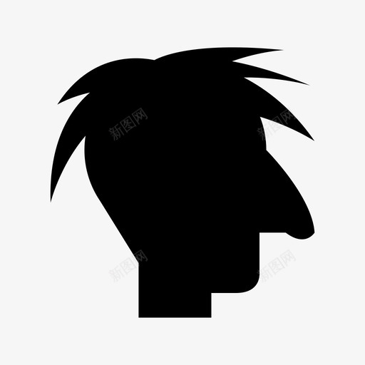 男性头发头部图标svg_新图网 https://ixintu.com 侧面 头发 头部 用户 男性 轮廓