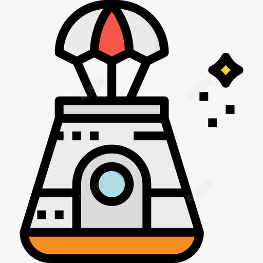 太空舱127号太空舱线性颜色图标svg_新图网 https://ixintu.com 127号太空舱 太空舱 线性颜色