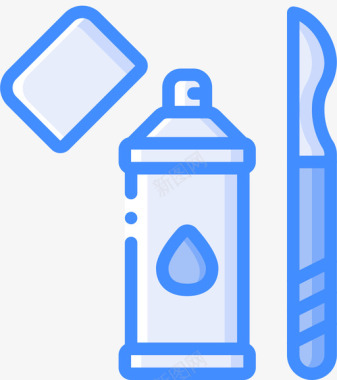 喷雾罐平面78蓝色图标图标
