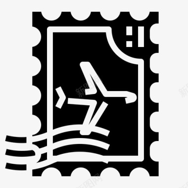 航空邮票垃圾矩形图标图标
