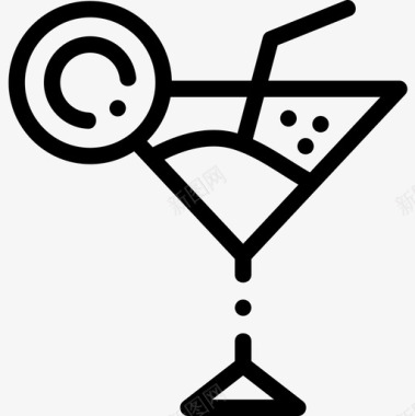 鸡尾酒65号酒吧直线型图标图标