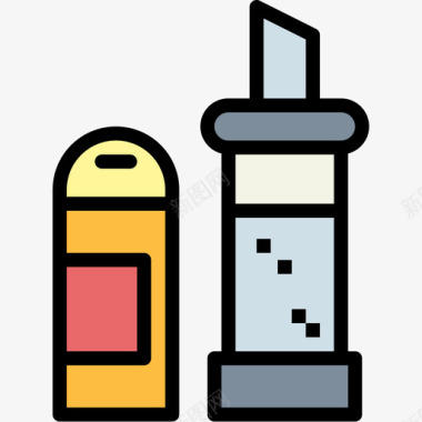 调味料厨房工具19线性颜色图标图标