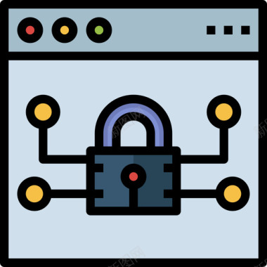 机密网络安全7线性颜色图标图标
