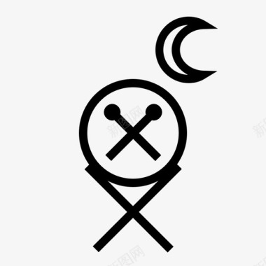 斋月标志鼓斋月和仁慈的轮廓图标图标