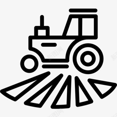 拖拉机农业园艺直线型图标图标