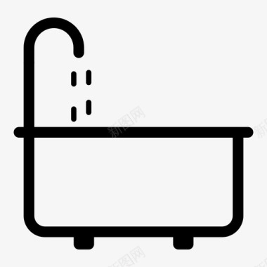 家用浴缸盥洗室图标图标