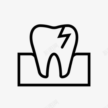 断牙损坏牙齿图标图标